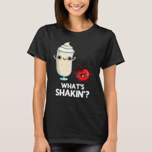Wat is Shakin Funny Cherry Milkshake Pun Dark BG T-shirt