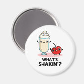 Wat is Shakin Funny Cherry Milkshake Pun Magneet (Voorkant / Achterkant)