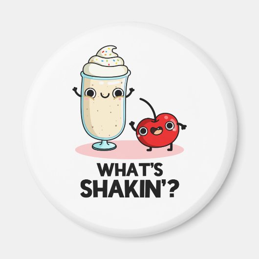 Wat is Shakin Funny Cherry Milkshake Pun Magneet (Voorkant)