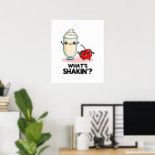 Wat is Shakin Funny Cherry Milkshake Pun Poster (Thuiskantoor)