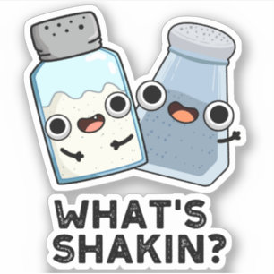Wat is Shakin Funny Salt en Pepper Shaker Pun Sticker
