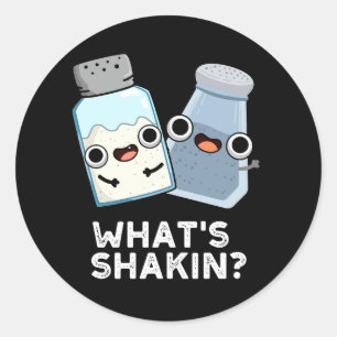 Wat is Shakin Salt En Pepper Shaker Pun Dark BG Ronde Sticker