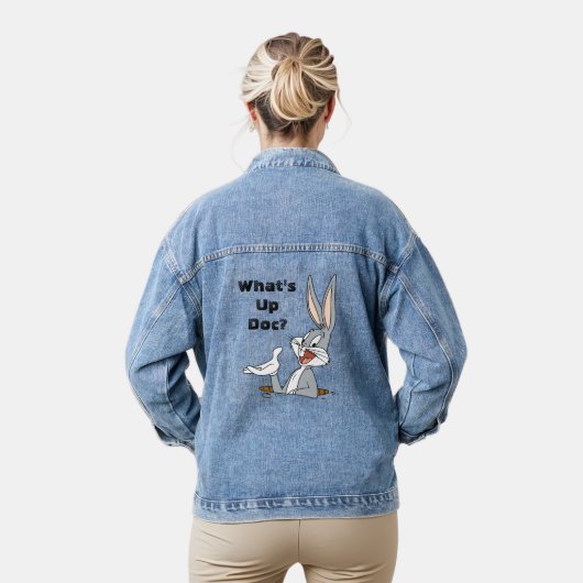 WAT IS UP DOC?™ BUGS BUNNY™ Rabbit Hole Denim Jacket (Model)