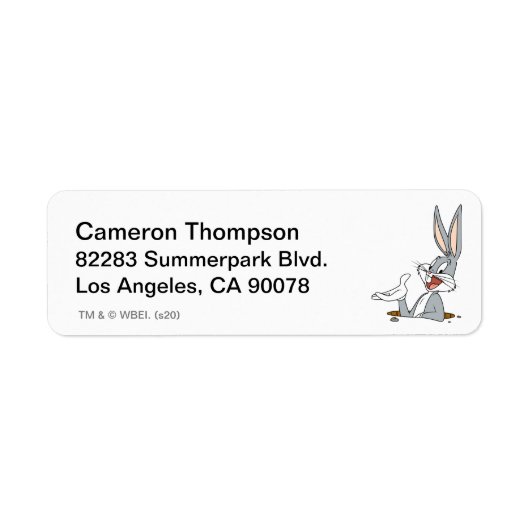 WAT IS UP DOC?™ BUGS BUNNY™ Rabbit Hole Etiket (Voorkant)