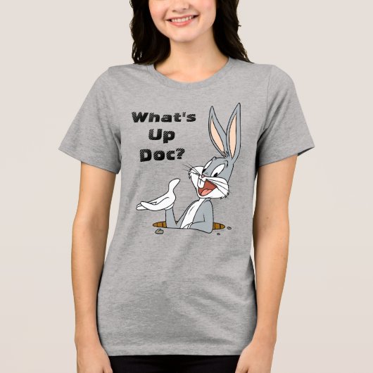 WAT IS UP DOC?™ BUGS BUNNY™ Rabbit Hole Tri-Blend Shirt (Voorkant)