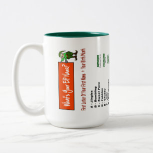 Wat is uw Elf Name Mok? Tweekleurige Koffiemok