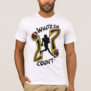 WAT IS Z DA TEGEN ZWARTE EN GEEL FOOTBALL LOGO T-SHIRT