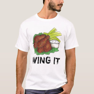 WAT IT BBQ Buffalo Barbecue Chicken Wings Foodie T-shirt