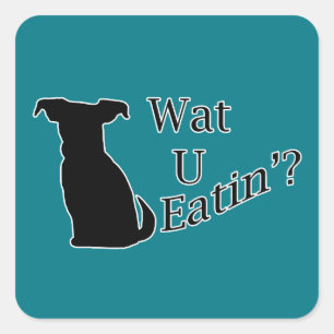 Wat je eet vierkante sticker