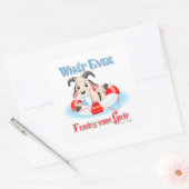 Wat je geit ook drijft vierkante sticker (Envelop)