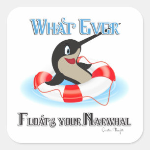 Wat je Narwhal-thema ook drijft Vierkante Sticker
