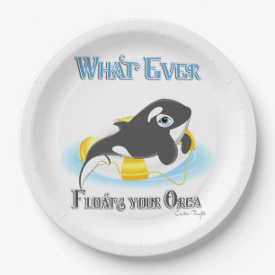 Wat je Orca-walvis ook drijft Papieren Bordje