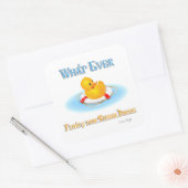 Wat je Rubber Duckie ook drijft Vierkante Sticker (Envelop)