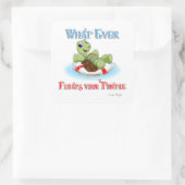 Wat je schildpad ook drijft vierkante sticker (Tas)