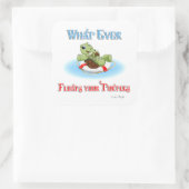 Wat je schildpadden ook drijft vierkante sticker (Tas)