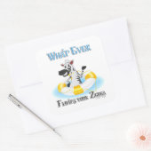 Wat je Zebra ook drijft Vierkante Sticker (Envelop)