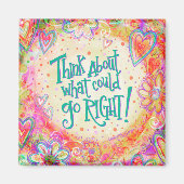 Wat kan er goed gaan citeren harten Boho Magneet (Voorkant)