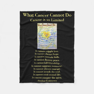 Wat kanker niet kan doen, aangepaste engels chemo fleece deken