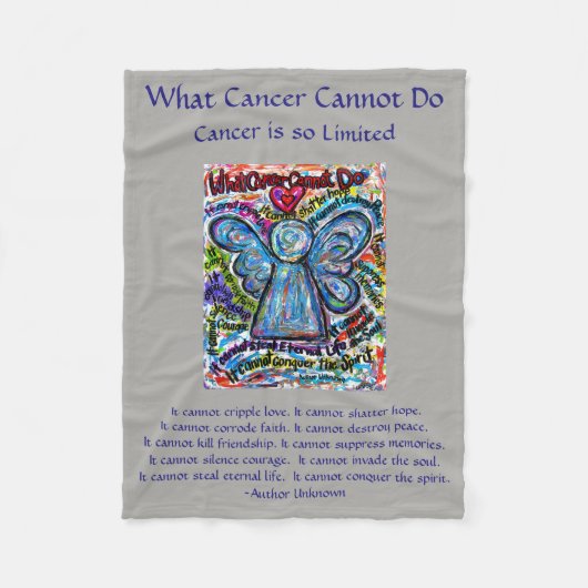 Wat kanker niet kan doen, aangepaste engels chemo fleece deken (Voorkant)