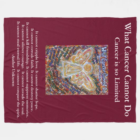 Wat kanker niet kan doen, aangepaste engels chemo fleece deken (Voorkant (Horizontaal))