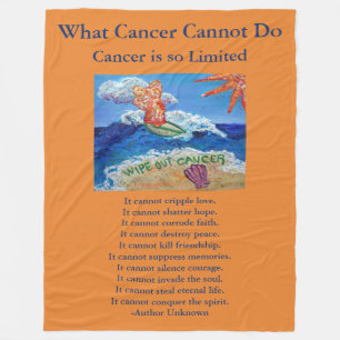 Wat kanker niet kan doen, aangepaste engels chemo fleece deken