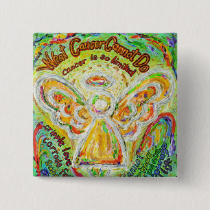 Wat kanker niet kan doen Angel Lapel Button of Pin