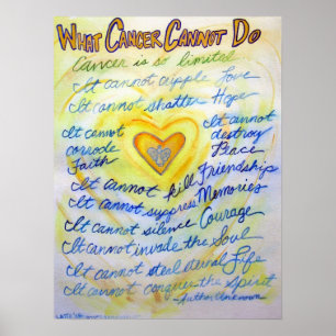 Wat kanker niet kan doen Blauwe & Gold Poster Art