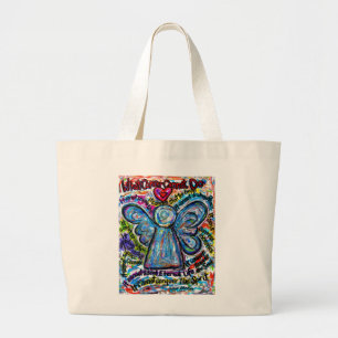 Wat kanker niet kan doen Gedicht Angel Art Canvas Grote Tote Bag