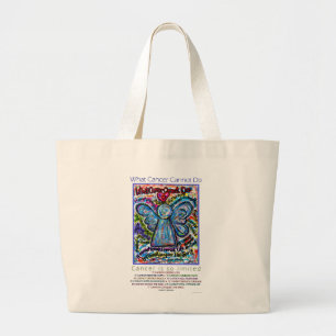 Wat kanker niet kan doen Gedicht Angel Art Canvas  Grote Tote Bag