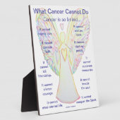 Wat kanker niet kan doen Gedicht Angel Art Plaque Fotoplaat (Zijkant)