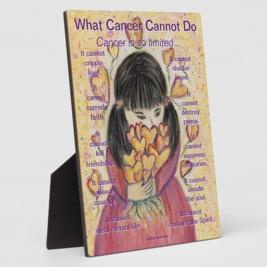 Wat kanker niet kan doen gedicht liefde harten kun fotoplaat (Zijkant)