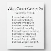 Wat kanker niet kan doen Inspirerend gedicht Fotoplaat (Voorkant)