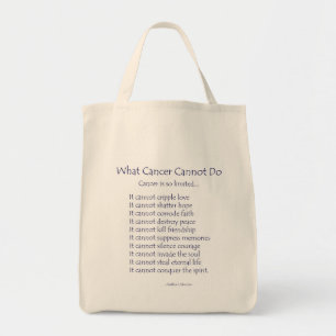 Wat kanker niet kan doen, is Canvas tas in gedicht