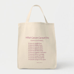 Wat kanker niet kan doen, is Canvas tas in gedicht