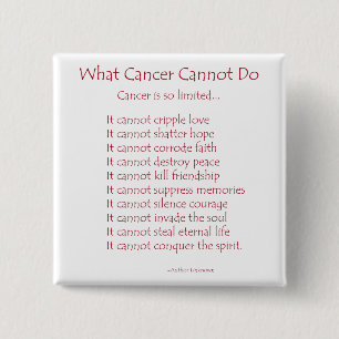 Wat Kanker niet kan Pins Poem of Buttonnen doen Vierkante Button 5,1 Cm