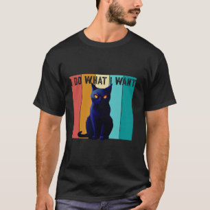 Wat Kat Zwarte Kat Halloween Enge Kat Boze Kat T-shirt