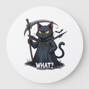Wat Kat Zwarte Kat Halloween Verschrikkelijke Kat  Grote Klok