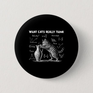 Wat katten echt grappig vinden Funny Cat Natuurkun Ronde Button 5,7 Cm