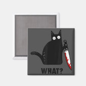 Wat kattenmoord met mes horror kathalloween magneet (Voorkant / Achterkant)