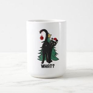 Wat? Kerstmis Black Cat vakantie ontwerp Koffiemok