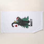 Wat? Kerstmis Black Cat vakantie ontwerp Strandlaken (Voorkant)