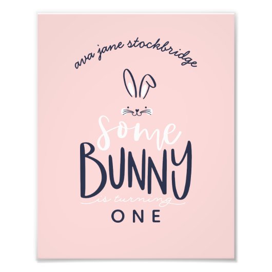 WAT KONIJN VERJAARDAGSFEEST FOTO AFDRUK (Voorkant)