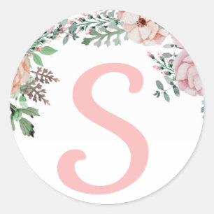 Wat konijntje bloemig Initiaal Sticker