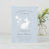 Wat konijntje zoet bloemig baby shower kaart (Staand voorkant)