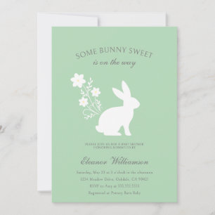 Wat konijntje zoet bloemig baby shower kaart