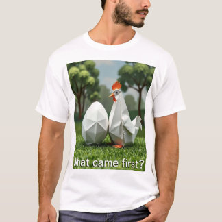 Wat kwam eerst de kip of het ei? t-shirt