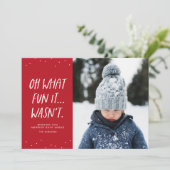 Wat leuk dat het niet grappig sarcastisch rood was feestdagenkaart (Staand voorkant)
