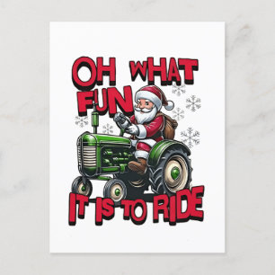 Wat leuk is het om Kerstboeren te rijden Uitnodiging Briefkaart