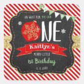 Wat leuk om er eentje te zijn! Eerste Kerstdag Vierkante Sticker (Voorkant)