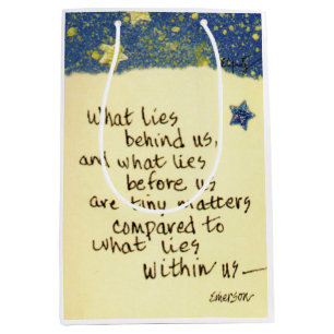Wat ligt er achter ons... Emerson Quote tekening  Medium Cadeauzakje